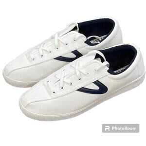 Tretorn Nylite Plus Sneakers Women 10 M White Navy Canvas Low Top